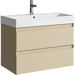 AQWELLA Geometria подвесная тумба под умывальник 81 см, цвет бежевый матовый