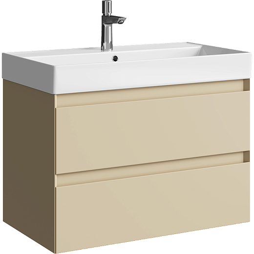 AQWELLA Geometria подвесная тумба под умывальник 81 см, цвет бежевый матовый