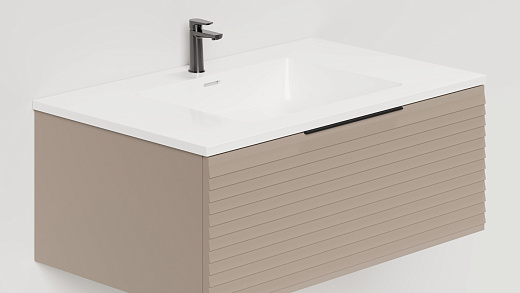 T800H1T Тумба под умывальник Salini TOUCH Н 80 Taupe горизонтальная фрезеровка