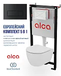 Комплект: Инсталляция AlcaPlast + унитаз Ideal Standard Ellise + клавиша смыва M571 (черная)