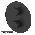 Смеситель термостат скрытого монтажа на 2 потребителя WHITECROSS Y Y1236BL (черный мат) Смеситель термостат скрытого монтажа на 2 потребителя WHITECROSS Y Y1236BL (черный мат)