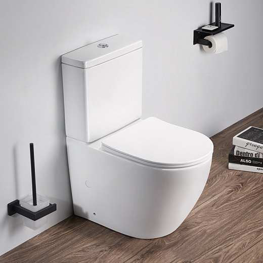 Унитаз напольный UnicoPureza REDONDO 38x61,8 безободковый белый SoftClose