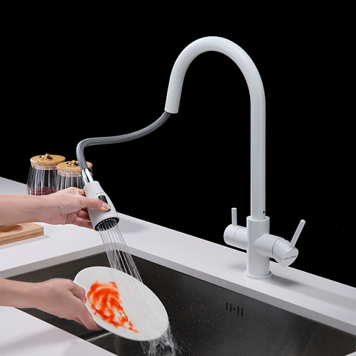 Смеситель PAULMARK LANGE La214212-431 (белый/белый матовый)