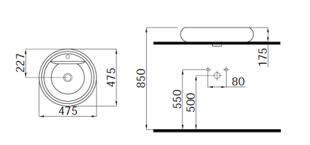Раковина накладная IDevit Ufo 47x47, 3001-0475 Раковина накладная IDevit Ufo 47x47, 3001-0475