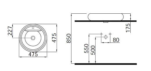 Раковина накладная IDevit Ufo 47x47, 3001-0475