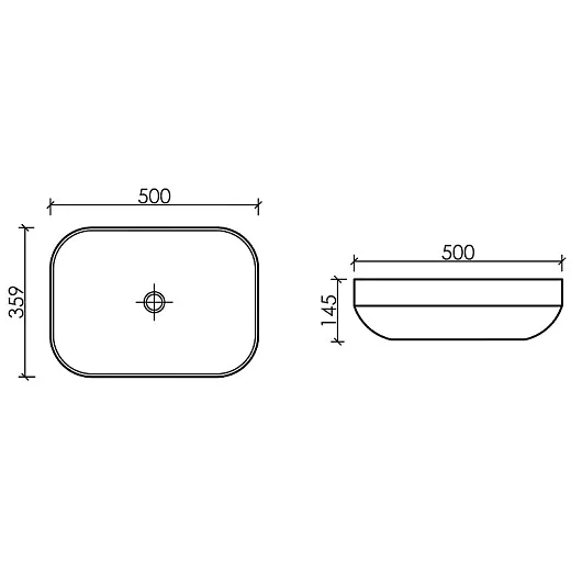 Умывальник Ceramicanova Element CN6055MB 50см сантехфарфор черный матовый, CN6055MB