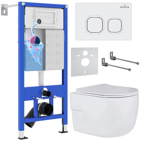 Комплект инсталляции с унитазом 6 в 1 Roxen StounFix Dual Fresh 538465 (состоит из: 710200, Santi 410280W, 530155-01) Комплект инсталляции с унитазом 6 в 1 Roxen StounFix Dual Fresh 538465 (состоит из: 710200, Santi 410280W, 530155-01)