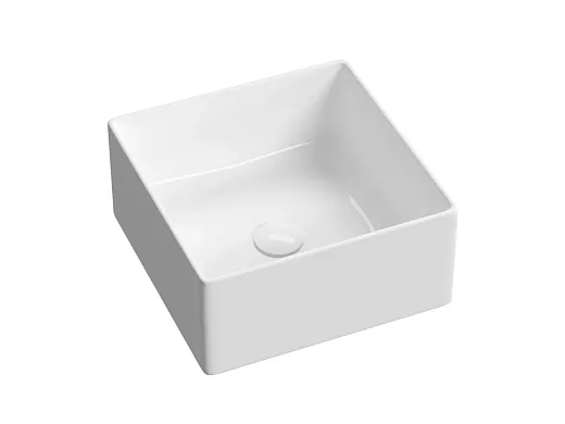 Умывальник накладной Ceramicanova Адель (Adele) 34.5x34.5x16см, квадрат белый, CN6086