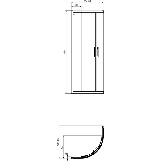 Душевое ограждение 80х80см Ideal Standard CONNECT 2 Corner Quadrant K9250V3