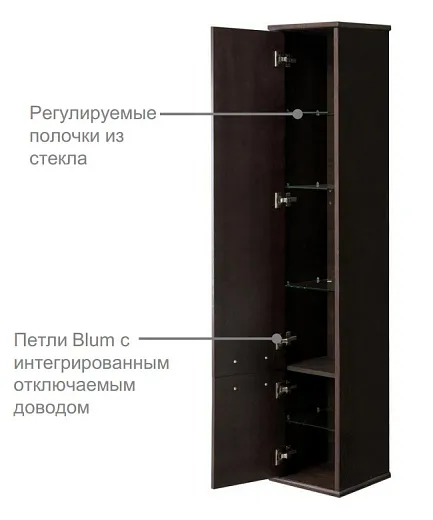 Шкаф-колонна Roca America Evolution W ZRU9302956, правая, дуб тёмный
