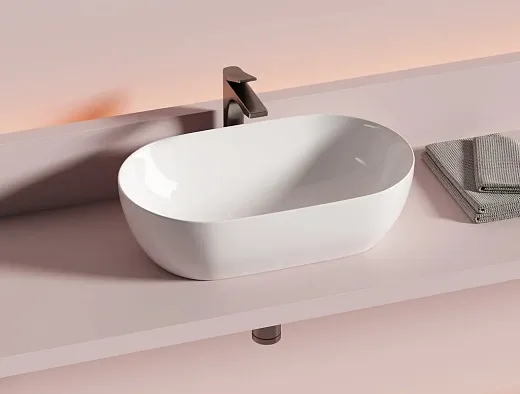 Умывальник Ceramicanova Twist CN12001 50см сантехфарфор накладной белый, CN12001