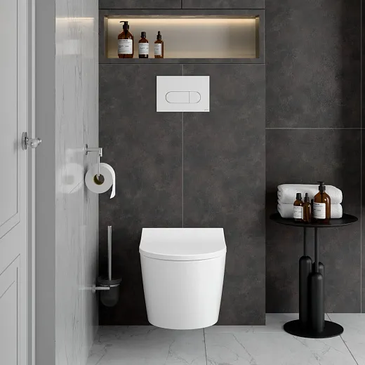 Подвесной унитаз VitrA Metropole Round безободковый QuantumFlush с сиденьем микролифт, белый,  7910B003-6429