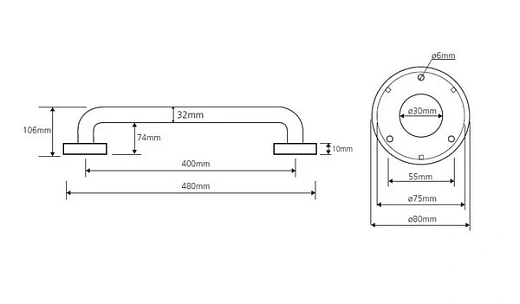 Поручень Bemeta Help 301100401 40 см прямой, хром глянцевый