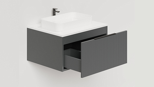 T600V1A Тумба под умывальник Salini TOUCH V 60 Anthracite вертикальная фрезеровка T600V1A Тумба под умывальник Salini TOUCH V 60 Anthracite вертикальная фрезеровка