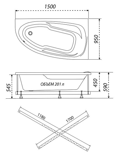Ванна акриловая Тритон Мадрид 150x95 (левая) Ванна акриловая Тритон Мадрид 150x95 (левая)