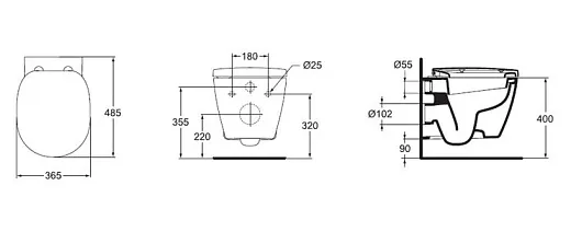 Унитаз подвесной Ideal Standard Connect E804601
