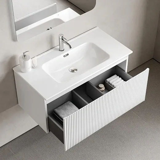 Тумба под раковину Sancos SNOB R 1.0, SNR1.090W, 90 см, подвесная, Bianco