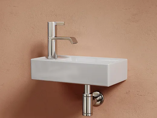 Раковина подвесная CeramicaNova Element, прямоугольная, 407x217x100 мм, чаша справа, белый глянцевый, CN6051R