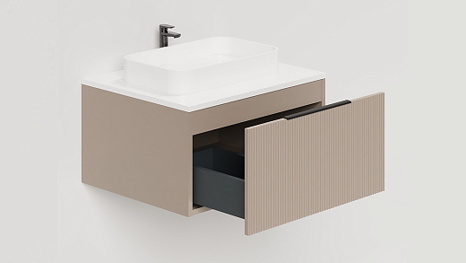 T600V1T Тумба под умывальник Salini TOUCH V 60 Taupe вертикальная фрезеровка T600V1T Тумба под умывальник Salini TOUCH V 60 Taupe вертикальная фрезеровка