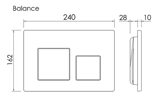 Клавиша смыва Ceramicanova Balance Square CN12-002BN, механическая, брашированный никель