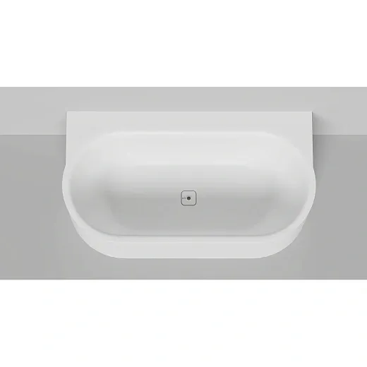 Ванна Salini Perla 1049204MF, 170 х 90 см, из искусственного камня S-Stone, с донным клапаном, цвет белый матовый, покраска по RAL полностью