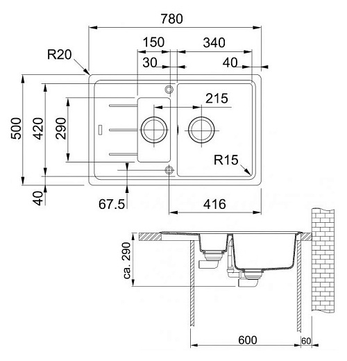 Мойка кухонная Franke Basis BFG 651-78 бежевый