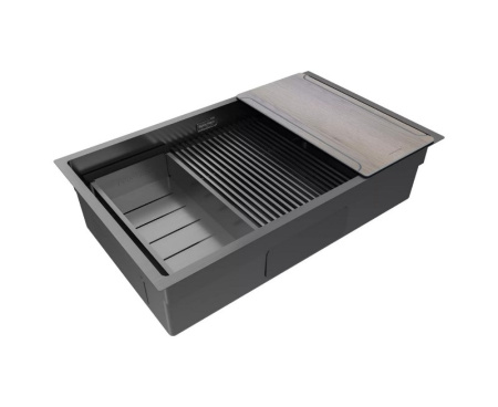 Кухонная мойка Paulmark Next Multi Sink 74 Uni PM787445-GM вороненая сталь