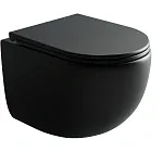 Подвесной унитаз Ceramicanova Up Rimless, CN4007MB, безободковый, крышка-сиденье микролифт, черный матовый, сантехфарфор