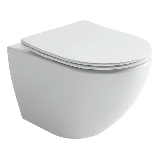 Подвесной безободковый унитаз Ceramicanova Metropol CN4002T Rimless, смыв торнадо, крышка микролифт, сантехфарфор