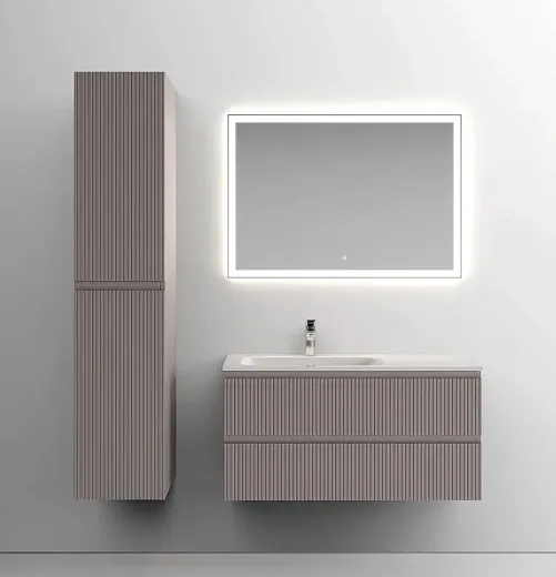 Тумба под раковину Sancos Snob T 100 см подвесная, левая, Doha Soft, SNT100LSM