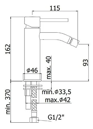 Смеситель для биде Paffoni Light LIG131ST сталь