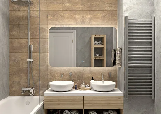 Зеркало Континент Burzhe 1200x700 открытая подсветка, антизапотевание ЗЛП2299