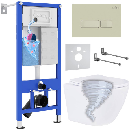 Комплект инсталляции с унитазом 6 в 1 Roxen StounFix Dual Fresh 968326 (состоит из: 710200, Caspia 410280BG, 530205-01) Комплект инсталляции с унитазом 6 в 1 Roxen StounFix Dual Fresh 968326 (состоит из: 710200, Caspia 410280BG, 530205-01)
