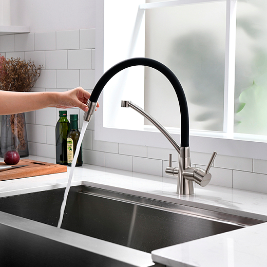 Смеситель PAULMARK SIEGEN Si213111-NI, (стальной/никель)