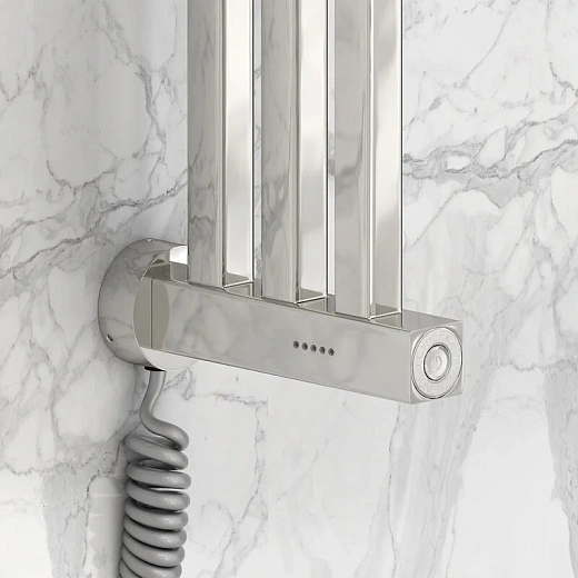 Полотенцесушитель электрический Сунержа Хорда 4.0, 1200x100, с вешалками, хром, 00-0834-1200