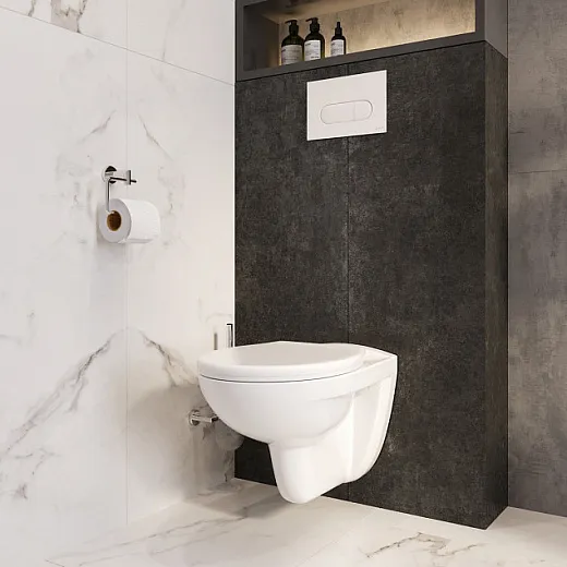 Подвесной унитаз VitrA Normus ободковый Open-Rim санитарный фарфор антибактериальное покрытие Hygiene, белый, 6855B003-0101