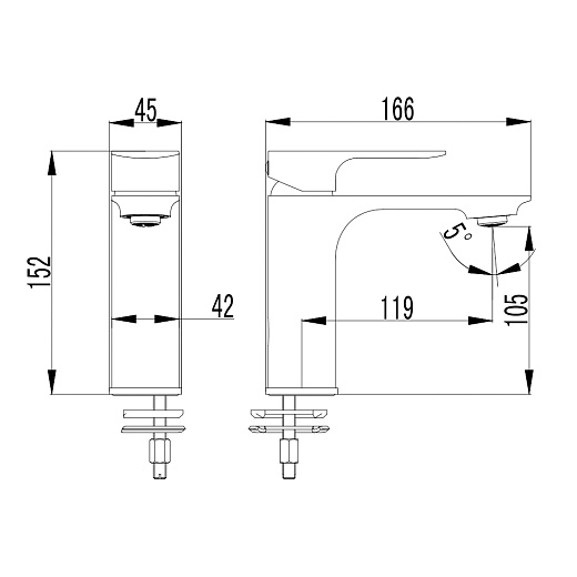 AQM6310CR AQUAme Monza Смеситель для раковины однорычажный, Хром AQM6310CR AQUAme Monza Смеситель для раковины однорычажный, Хром