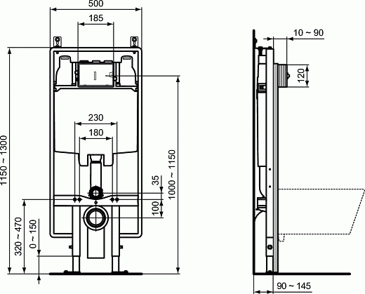 Система инсталляции для унитазов Ideal Standard Prosys Frame 80 M R014367