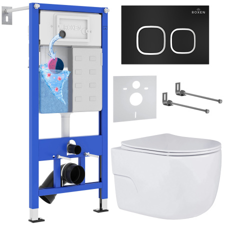 Комплект инсталляции с унитазом 6 в 1 Roxen StounFix Dual Fresh 545591 (состоит из: 710200, Santi 410280B, 530155-01) Комплект инсталляции с унитазом 6 в 1 Roxen StounFix Dual Fresh 545591 (состоит из: 710200, Santi 410280B, 530155-01)