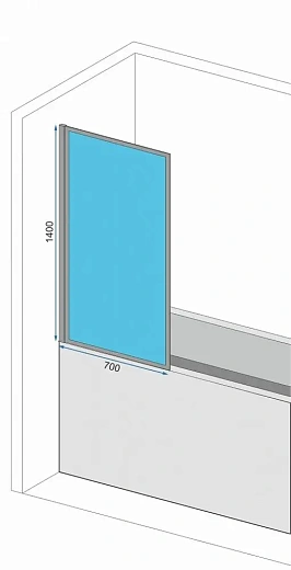 Душевая шторка Rea LAGOS-1 Fix 70 70x140 профиль черный