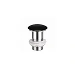 Донный клапан Ceramicanova CN2000MB с черной керамической накладкой, без перелива, черный матовый