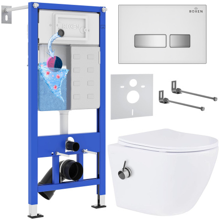 Комплект инсталляции с унитазом 6 в 1 Roxen StounFix Dual Fresh 962866 (состоит из: 710200, Glass 430280W, 530185-01Х) Комплект инсталляции с унитазом 6 в 1 Roxen StounFix Dual Fresh 962866 (состоит из: 710200, Glass 430280W, 530185-01Х)