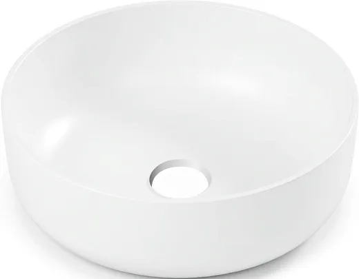 Умывальник Belux Турин 410 для столешницы, solid surface, белый матовый, 4810924282347