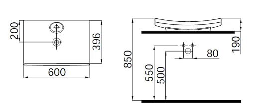 Раковина накладная IDevit Lal 40x60, 0201-2605