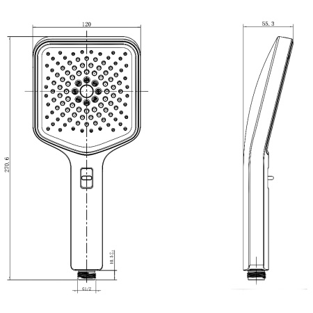AQM8502W Ручной душ AQUAme 120мм, 3 режима, Белый
