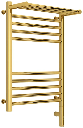 Полотенцесушитель электрический Сунержа Богема 3.0 600 x 400 с полкой, ширина 43.2 см, высота 72.4 см, золото, L/R