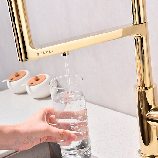 Смеситель PAULMARK TORNADO To213402-G, (золото)