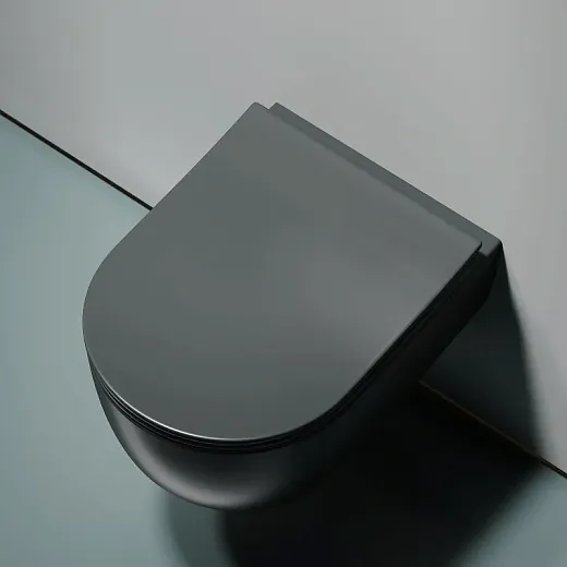 Подвесной унитаз Ceramica Nova Modena, CN6063MDH, безободковый, крышка-сиденье микролифт, темный антрацит матовый, сантехфарфор