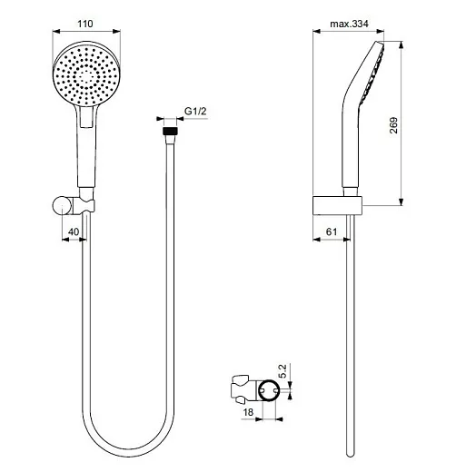 Душевой гарнитур Ideal Standard Idealrain B2239AA