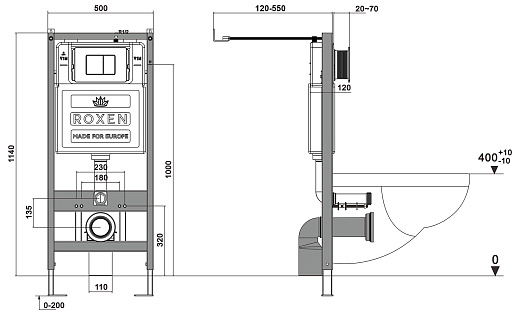 Комплект инсталляции с унитазом 6 в 1 Roxen StounFix Dual Fresh 964332 (состоит из: 710200, Santi 410260CH, 530160-01) Комплект инсталляции с унитазом 6 в 1 Roxen StounFix Dual Fresh 964332 (состоит из: 710200, Santi 410260CH, 530160-01)